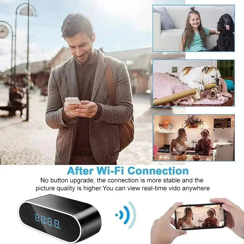 Wifi Mini Clock Camera Remote Viewing With Night Vision 1080P