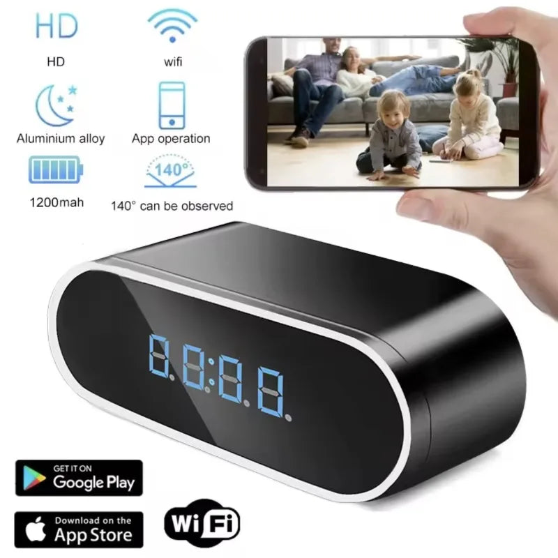 Wifi Mini Clock Camera Remote Viewing With Night Vision 1080P